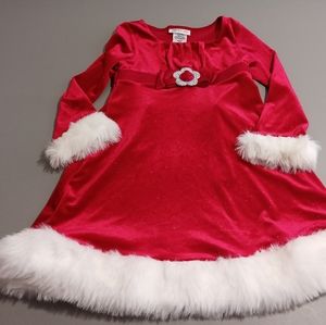 Girls Christmas Dress Bonnie Size 6 Red Sparkles Bow, Long Sleeve Formal